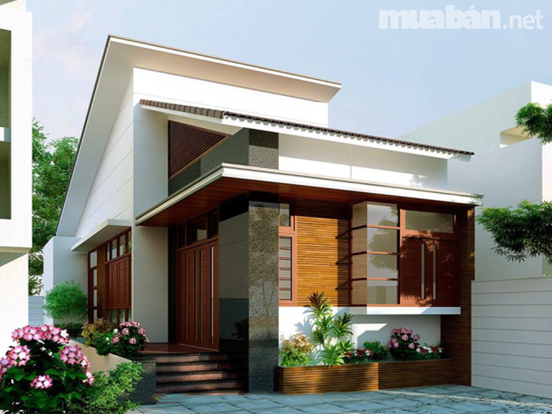 Mẫu nhà cấp 4 mái lệch phong cách hiện đại