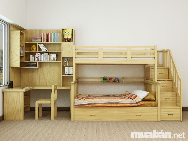 Các Mẫu Giường Tầng Có Bàn Học Được Ưa Chuộng Nhất Hiện Nay 2 Gu1