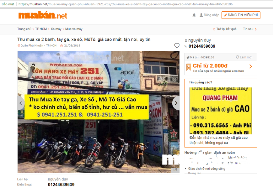 Nếu muốn tiết kiệm chi phí hơn bạn nên ghé thăm những website đăng tin rao vặt trực tuyến miễn phí như MuaBan.net.