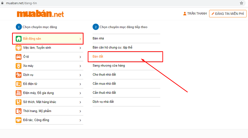 Đăng tin bán đất free trên các website chuyên cung cấp tin bất động sản uy tín như muaban.net.