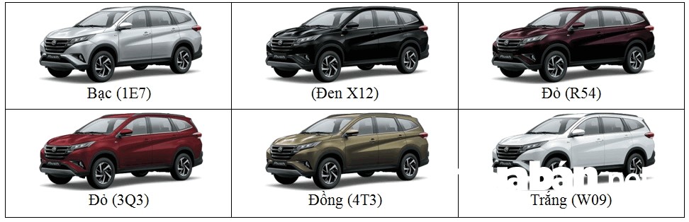 5 Chiếc Xe 7 Chỗ Giá Rẻ - Đáng Để Mua! 2 Bảng Màu Xe Toyota Rush 2018 Cho Bạn Lựa Chọn