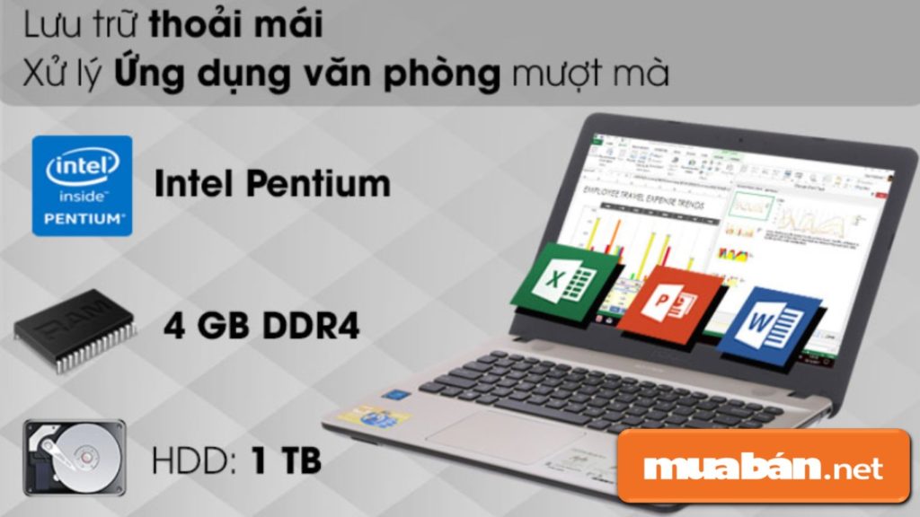 X441MAN N5000 sở hữu Intel Pentium giúp ổn định hơn trong quá trình sử dụng.
