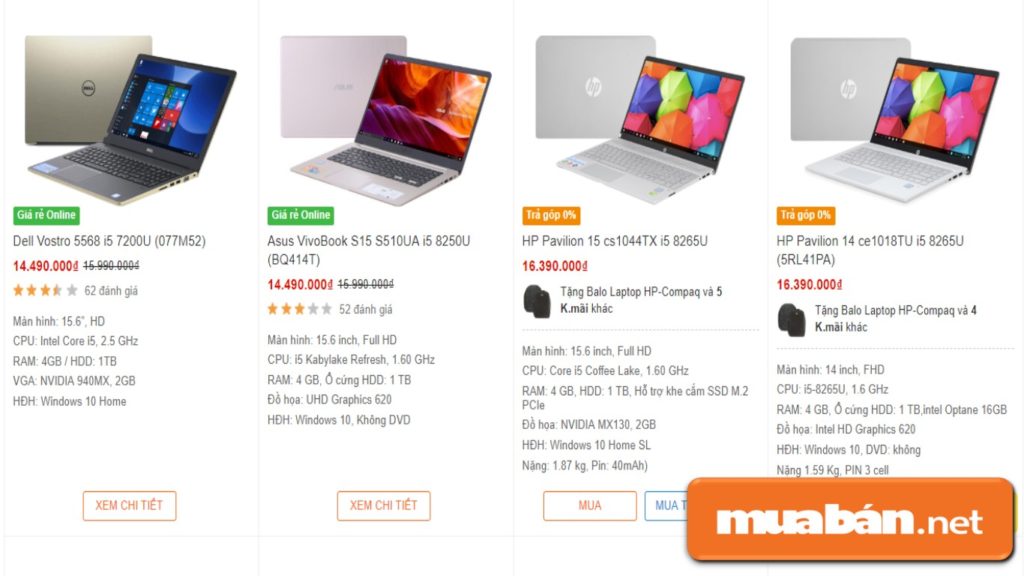 Các máy trong phân khúc từ 10 triệu đến 20 triệu được các bạn sinh viên lựa chọn khá nhiều.