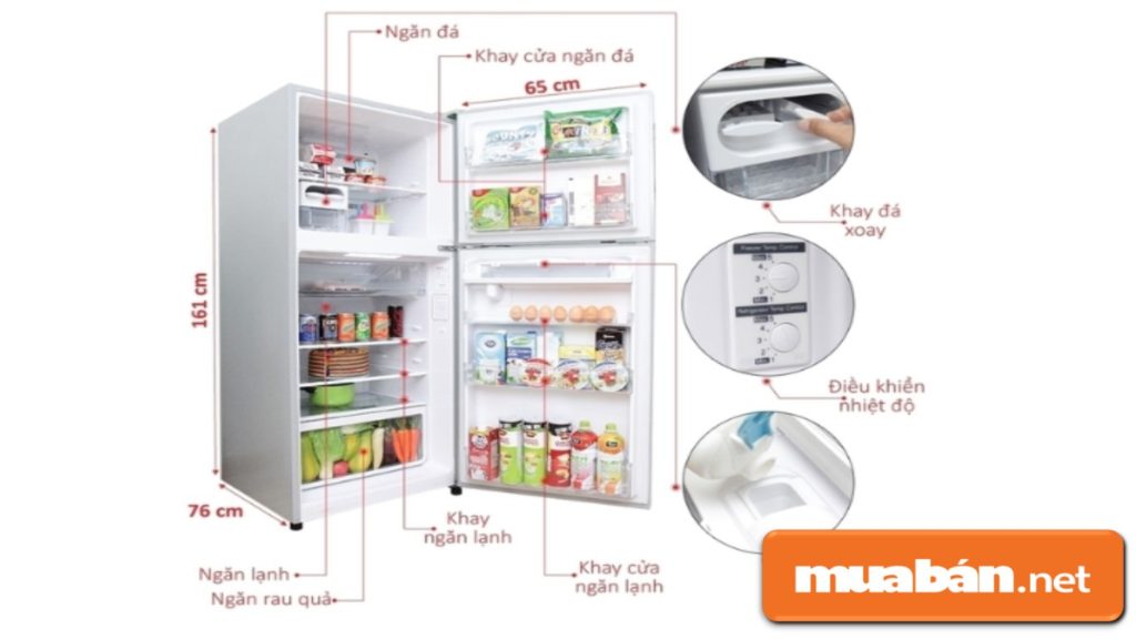 Tủ lạnh Hitachi R-V400PGV3D có màu sắc hiện đại, dung tích 335 lít.