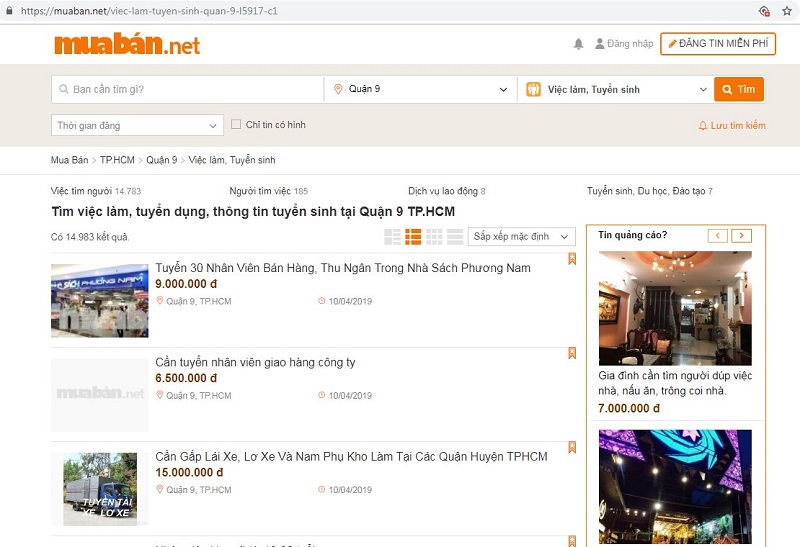 Top 5 Việc Làm Lao Động Phổ Thông Quận 9 Lương Cao Nhất 7 Muaban.net Hiện Đang Là Một Trong Những Địa Chỉ Website Đăng Tin Tuyển Dụng Uy Tín Nhất Hiện Nay