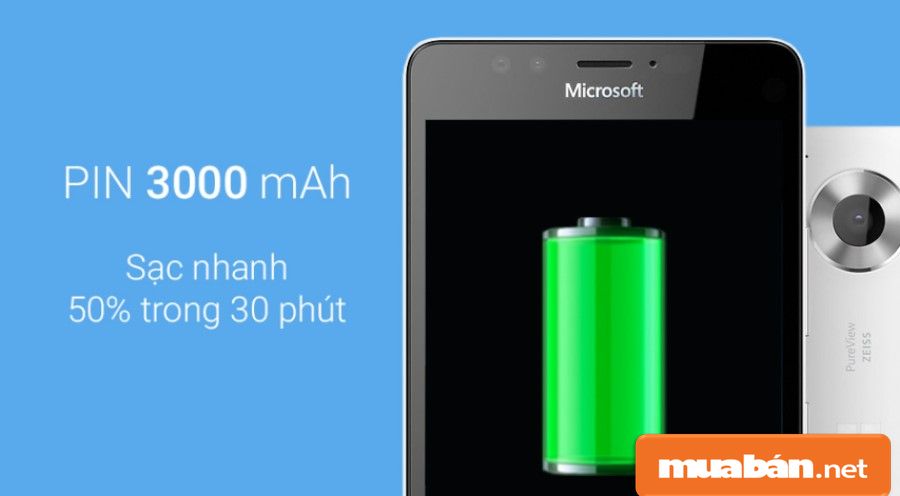Dung lượng pin 3000 mAh giúp bạn có thời gian sử dụng máy khá tốt.