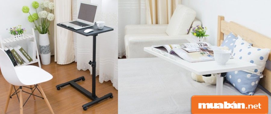 Bạn chọn những loại bàn này sẽ giúp bạn tận dụng được thời gian dùng máy trước khi ngủ khi đã nằm trên giường.