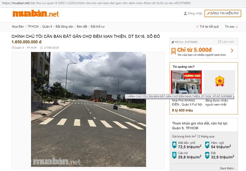 Chính chủ bán đất