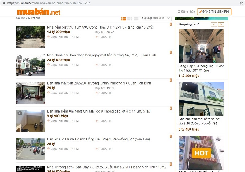 Chọn đúng nơi đăng tin rao bán nhà Tân Bình