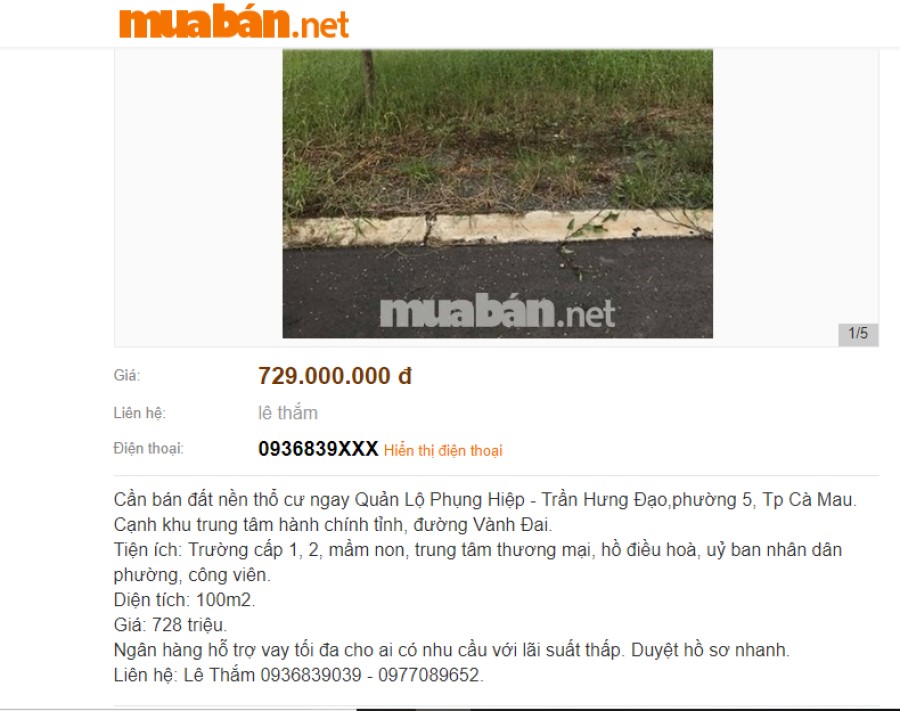Mua bán nhà đất Cà Mau