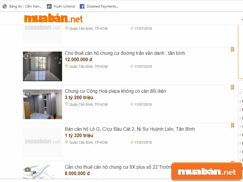 căn hộ cho thuê quận Tân Bình