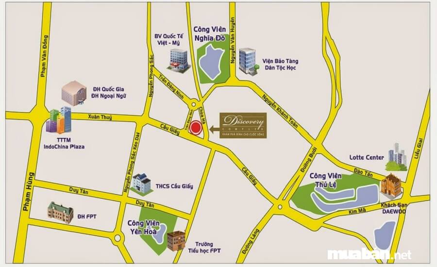 Discovery Complex có 100m mặt tiền tại 302 Cầu Giấy.