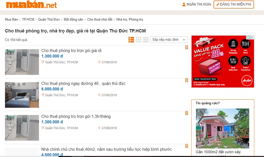 Tìm thông tin cho thuê nhà trọ Thủ Đức trên mạng xã hội, trên các diễn đàn, website.