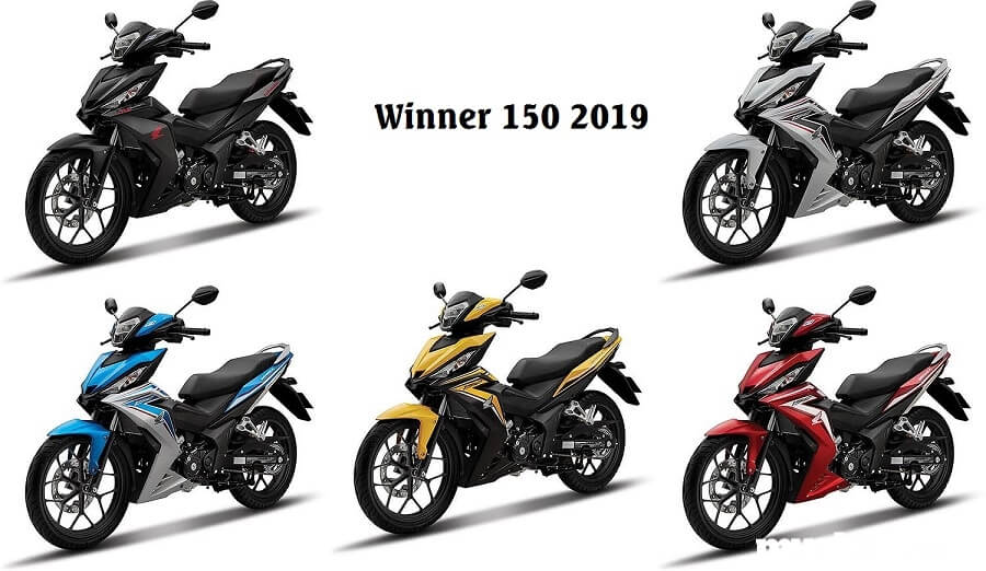 Đánh Giá Winner 2019 Và Giá Bán Mới Nhất Tháng 09/2019 4 Phiên Bản Thể Thao Có 4 Sự Lựa Chọn Về Màu Sắc Là Màu Đỏ, Trắng Đen, Vàng Đen Và Xanh Trắng.
