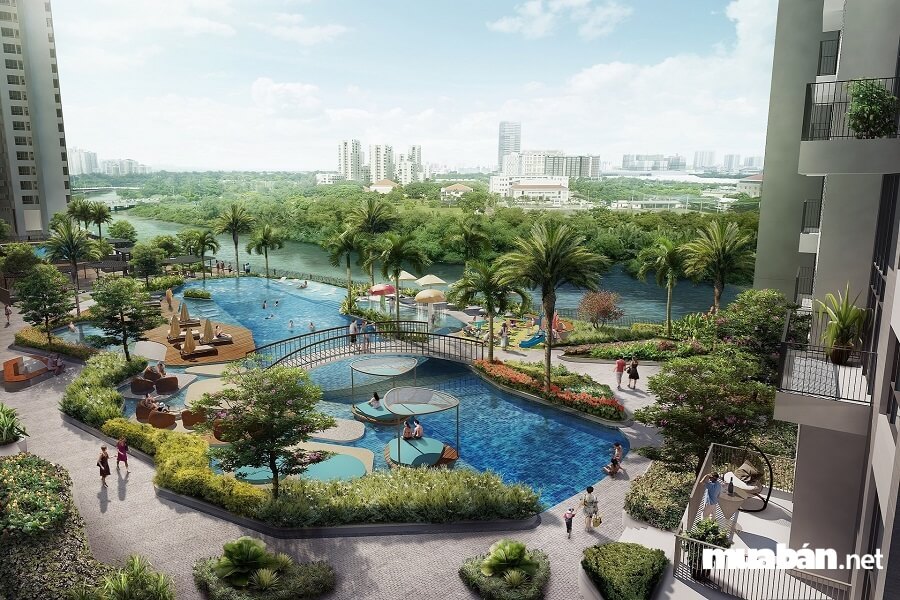 Chủ đầu tư Riviera Point đã dành ra một diện tích rất lớn cho cây xanh.