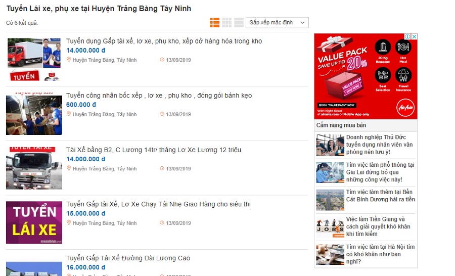 Hãy tham khảo ngay website muaban.net, với các thông tin tuyển dụng tài xế mới nhất.