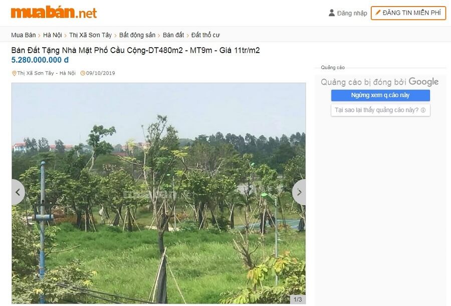 Những Điều Có Thể Bạn Chưa Biết Về Bất Động Sản Sơn Tây 2019 6 Bán Đất Tặng Nhà Mặt Phố Cầu Cộng - Dt 480M2 - Mt 9M - Giá 11 Triệu/M2