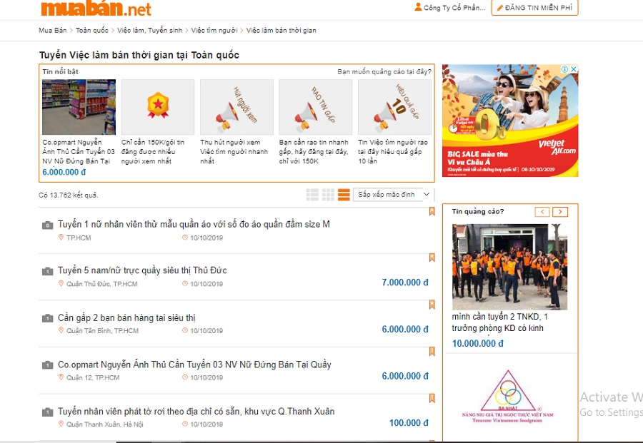 Công Việc Part Time Tại Nhà Dễ Tìm Hơn Với 5 Gợi Ý Cơ Bản Nhất! 4 Website Muaban.net Có Hàng Trăm Tin Tuyển Dụng, Tìm Việc Mỗi Ngày Cho Bạn Tham Khảo.