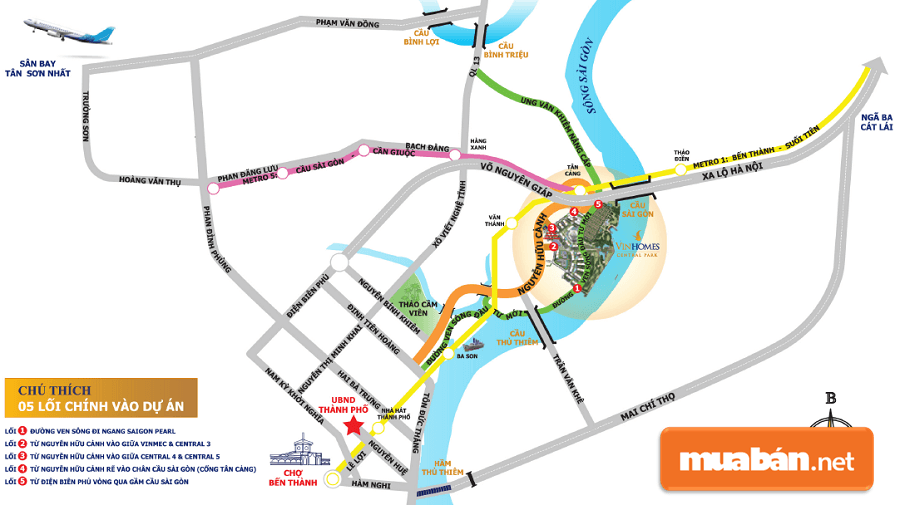 Dự án Vinhomes Central Park tọa lạc phường 22, Quận Bình Thạnh.