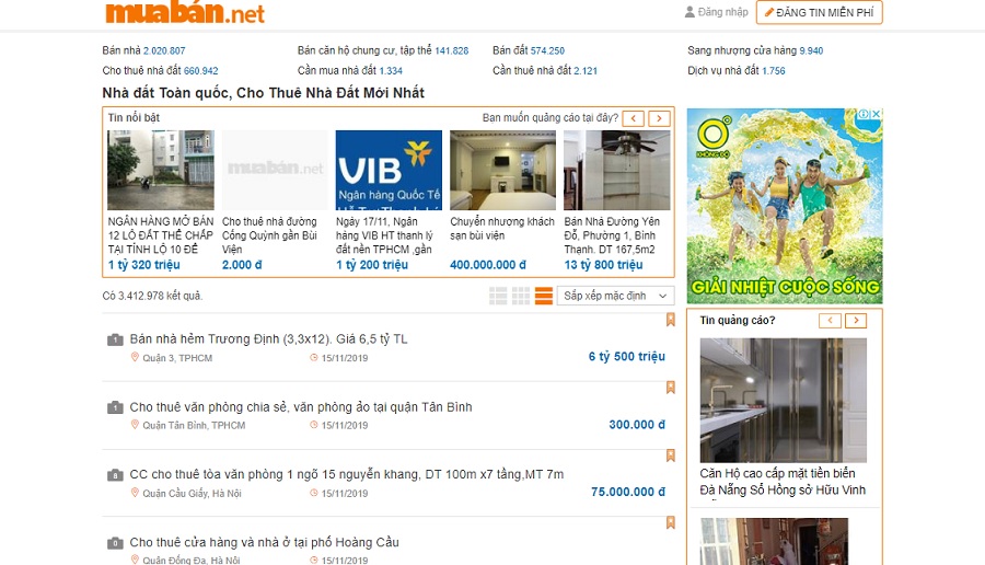 Các trang web mua bán nhà đất uy tín