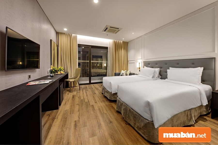 Dự án có tới 396 phòng Deluxe với thiết kế hiện đại, nội thất trang trí với các tông màu trang nhã và thanh lịch.