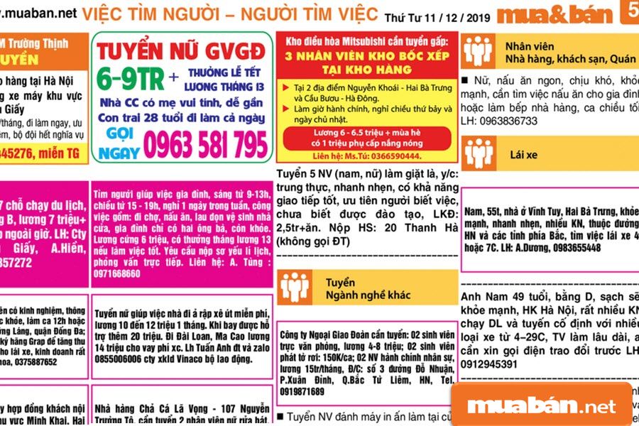 Tìm việc bằng cách đăng tin trên báo giấy