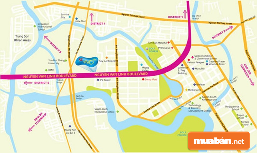 Nằm dọc theo đại lộ Nguyễn Văn Linh, Quận 7, dự án SC VivoCity gồm 5 tầng.