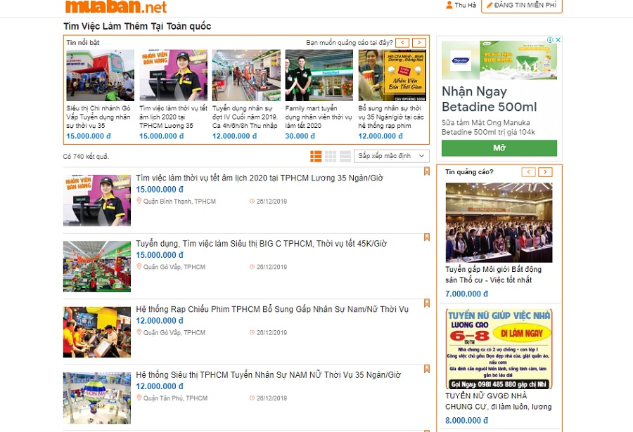 Muaban.net là một trong những website có nhiều thông tin tuyển dụng mới nhất.