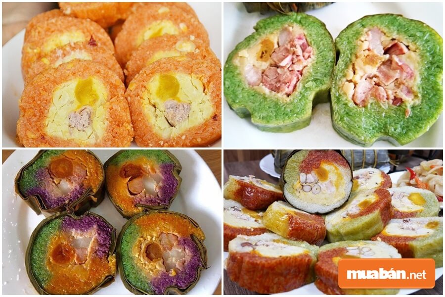 Không giống bánh tét miền Trung. Bánh tét miền Nam được biến tấu muôn hình vạn trạng, đủ màu, đủ sắc, đủ vị.