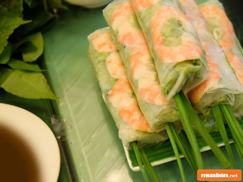 Gỏi cuốn tôm và rau siêu hấp dẫn