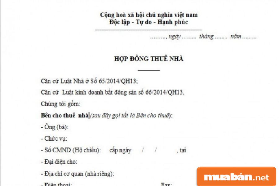 Hợp Đồng Cho Thuê Nhà Cần Lưu Ý 6 Điều Này Trước Khi Ký 4 Hợp Đồng Cho Thuê Nhà