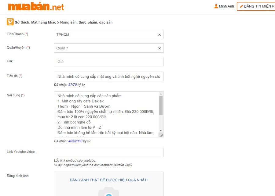 Website muaban.net sẽ cho phép các tài khoản được đăng tin miễn phí không giới hạn.