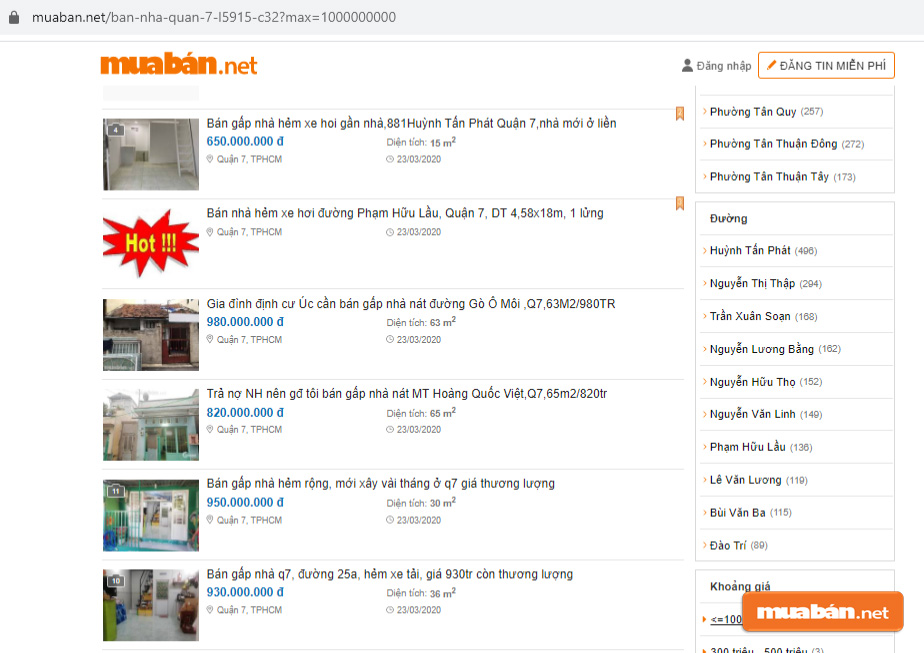 Nhà Đất Quận 7 Dưới 1 Tỷ Hàng Trăm Lựa Chọn Hấp Dẫn! 6 Nhà Đất Quận 7 Dưới 1 Tỷ