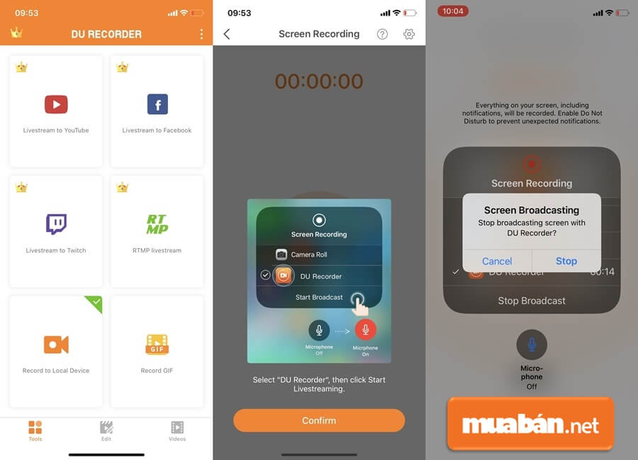 Để quay màn hình video trên iPhone, bạn chỉ cần nhấn vào Record to Local Device.