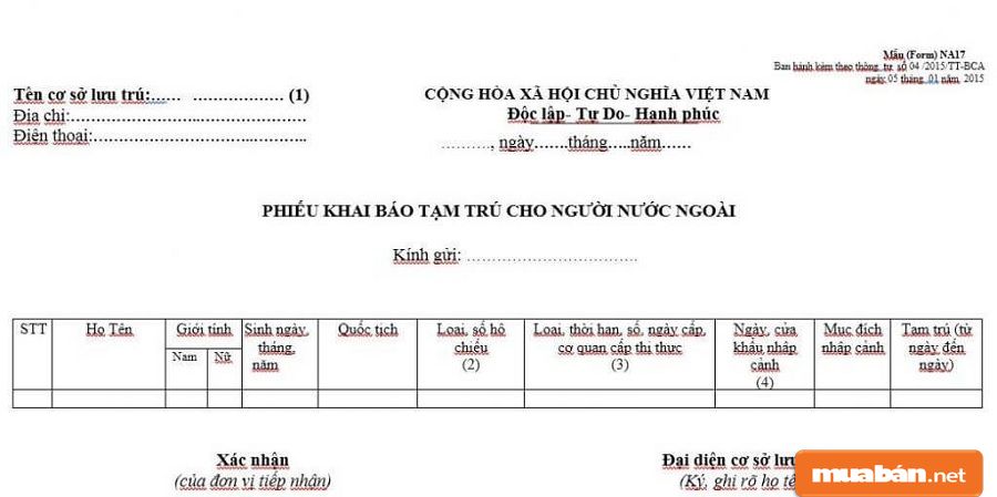 Thủ tục khai bảo này sẽ được thực hiện tại cơ quan công an phường nơi có nhà cho thuê.