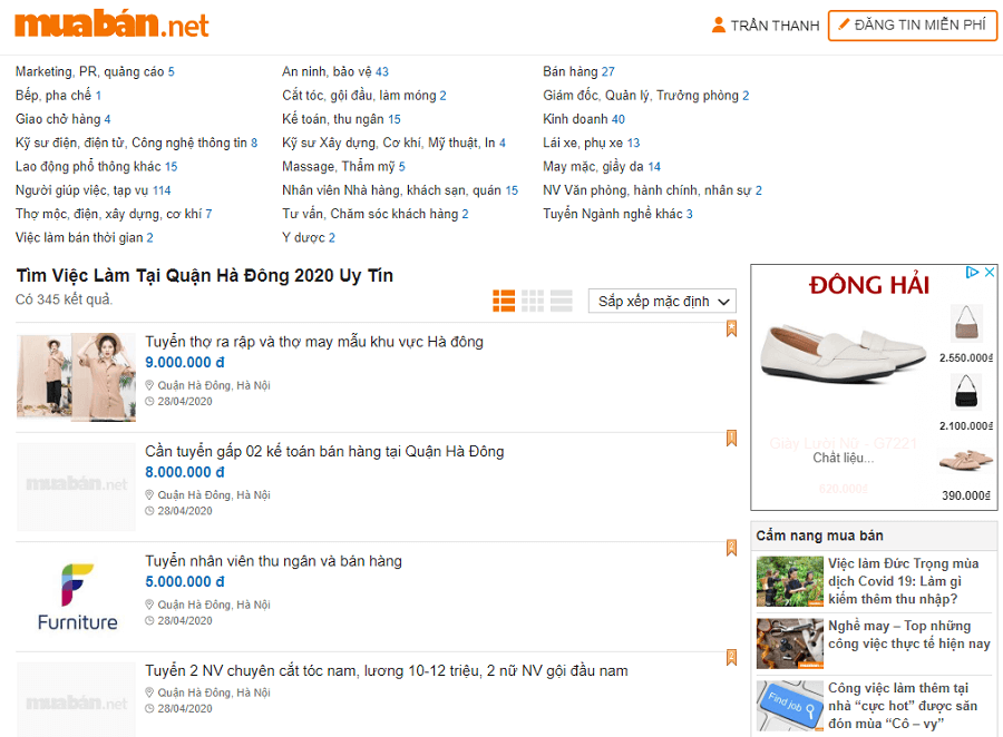 Ngoài việc làm công nhân, thì tại muaban.net còn rất nhiều việc làm với mức thu nhập hấp dẫn đang chờ bạn ứng tuyển.