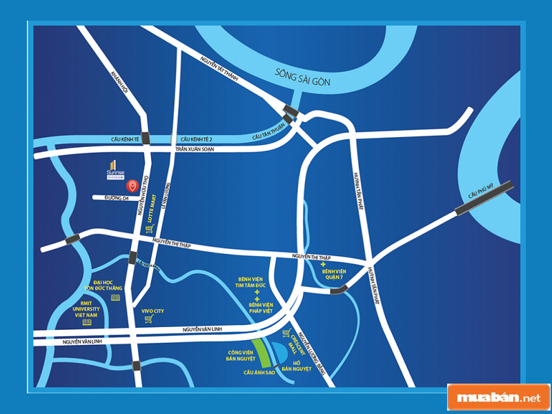 Sunrise City View nằm trên trục đường lớn nên việc di chuyển rất thuận tiện