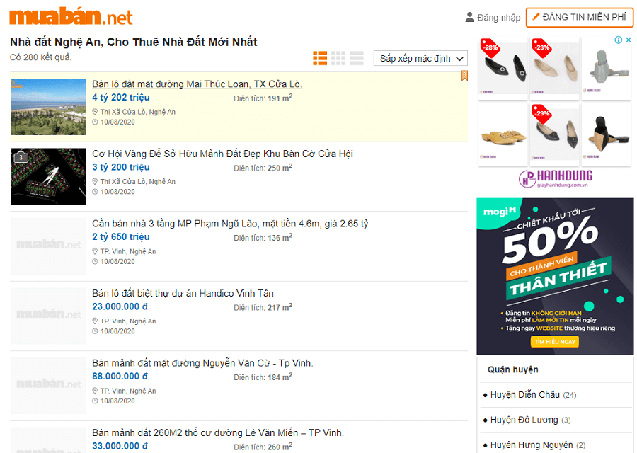 Rao Vặt Nghệ An: Kinh Nghiệm Đăng Tin Tương Tác Tốt 4 Tại Muaban.net Hoặc Mogi.vn Bạn Sẽ Thỏa Sức Đăng Tin Rao Vặt Thuộc Lĩnh Vực Bất Động Sản.