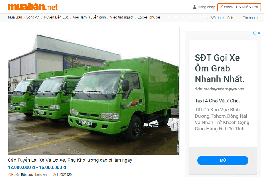 Việc Tìm Người Long An Nào Đang Hot? 2 Một Trong Những Công Việc Phổ Thông Đang Được Tuyển Dụng Nhiều Nhất Ở Long An Đó Chính Là Tuyển Dụng Tài Xế.