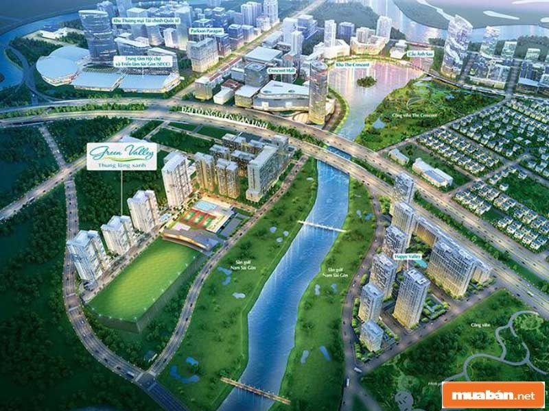 Green Valley nằm trên đường Nguyễn Văn Linh, vị trí cực kỳ thuận tiện trong giao thông, đi lại
