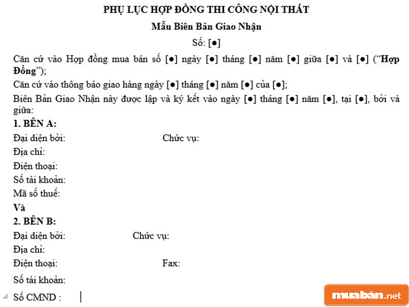 Hợp đồng thi công nội thất 03