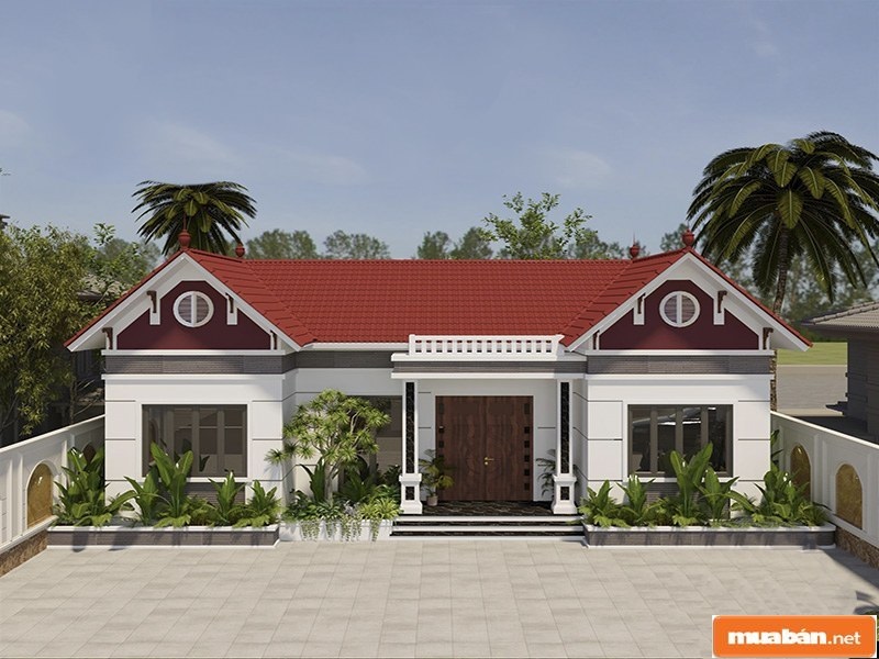 Không gian nhà cấp 4 thoáng đãng, được trang trí tiểu cảnh đẹp mắt