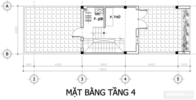 Mặt bằng nhà phố tầng 3