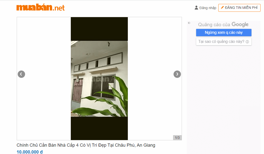 Chính chủ cần bán nhà cấp 4 có vị trí đẹp tại Châu Phú, An Giang