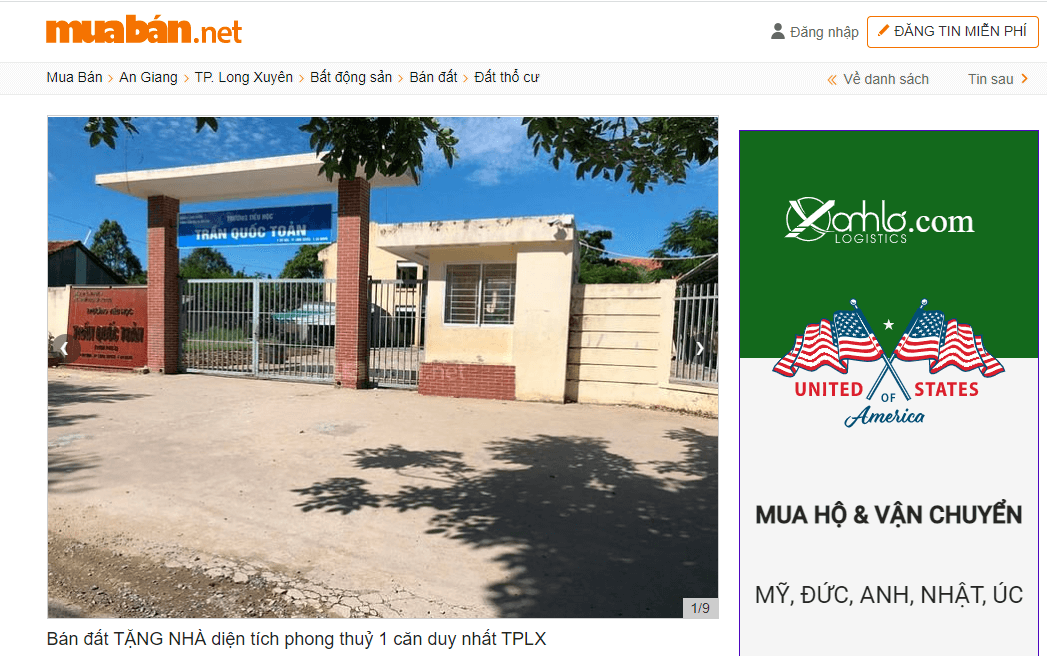 Bán đất TẶNG NHÀ diện tích phong thuỷ 1 căn duy nhất TP. Long Xuyên, An Giang
