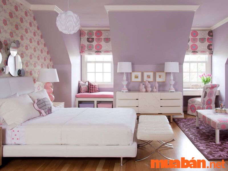 Màu sơn phòng ngủ đẹp - Gam màu tím