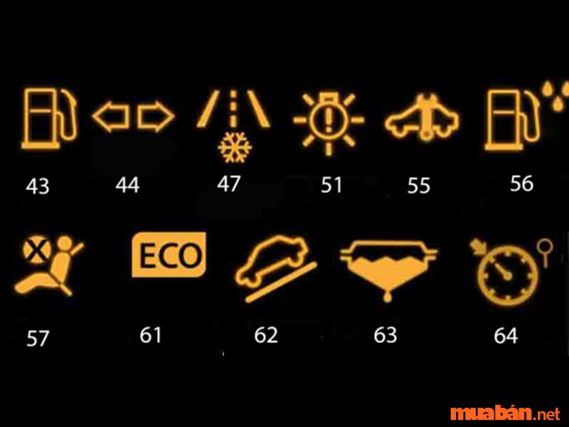 Các biểu tượng báo lỗi trên xe ô tô - Nhóm biểu tượng đèn báo lỗi màu vàng 