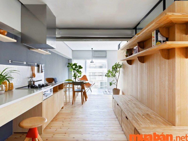 Thiết kế phòng bếp nhà Nhật Bản phong cách tối giản