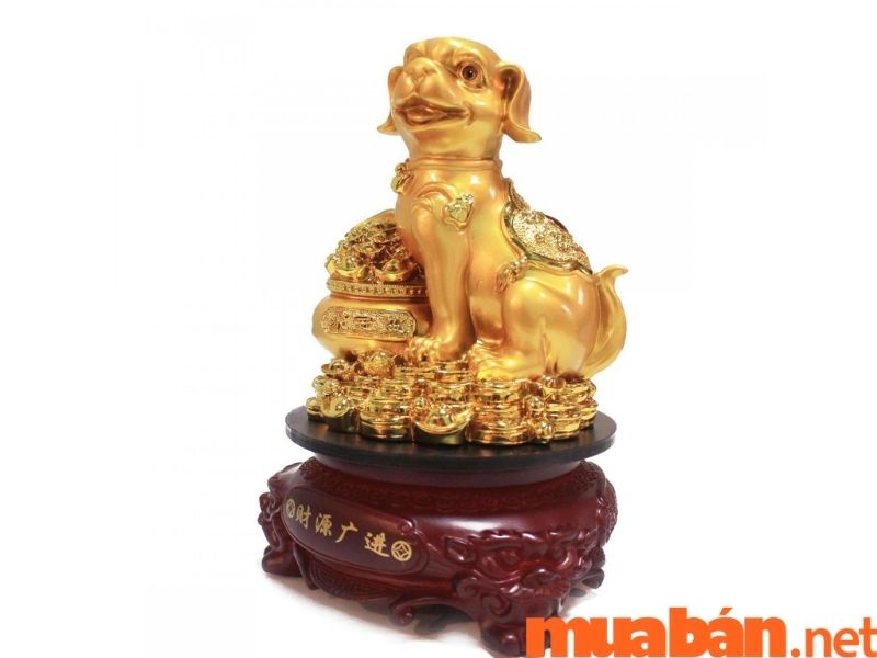 tượng chó phong thủy bằng vàng