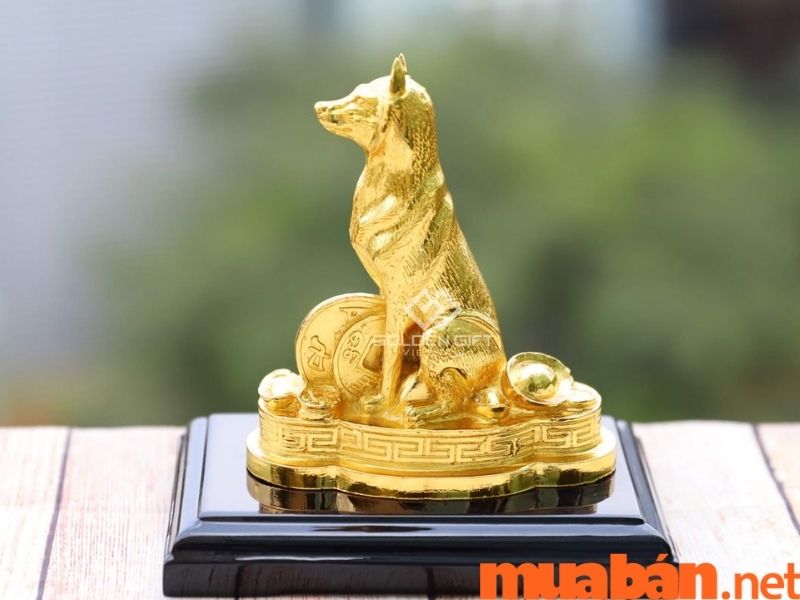tượng chó phong thủy bằng vàng